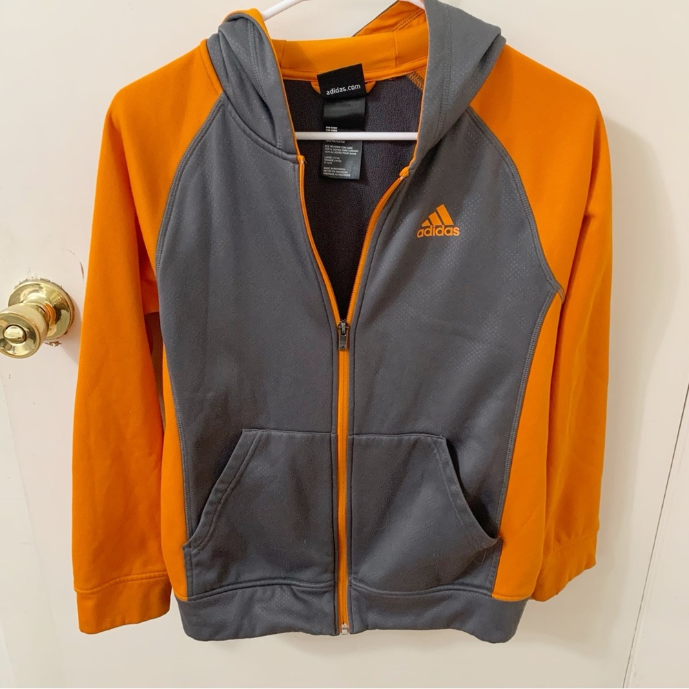 Adidas kids Boys Climawarm Full Zip Hoodie large 14-16